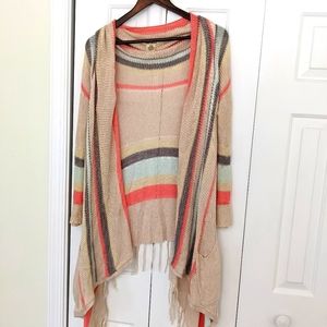 Cotton Rayon Sweater by Billabong with colorful stripes